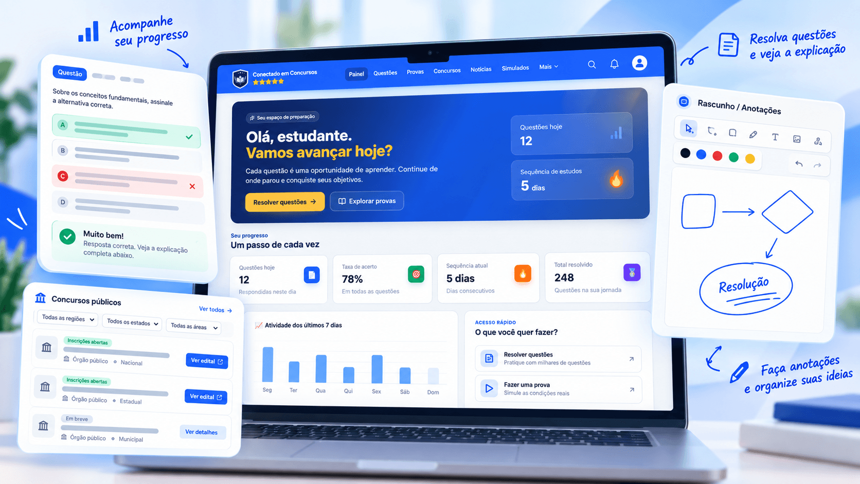 Simulado baseado no edital com análise automática por IA